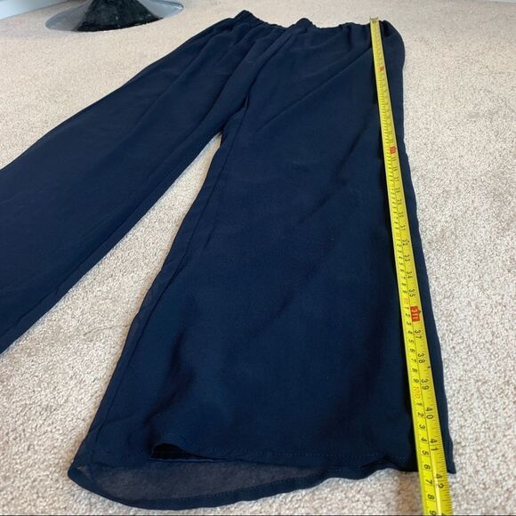 PRESTON & York Navy blue chiffon dress pants lined Sz M - Picture 11 of 12